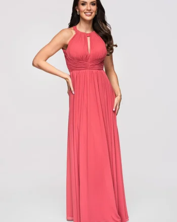 Rochie maxi evazata din chiffon - Pentru Femei, Roz