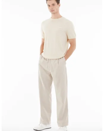 Tricou din tricot cu logo, Bej