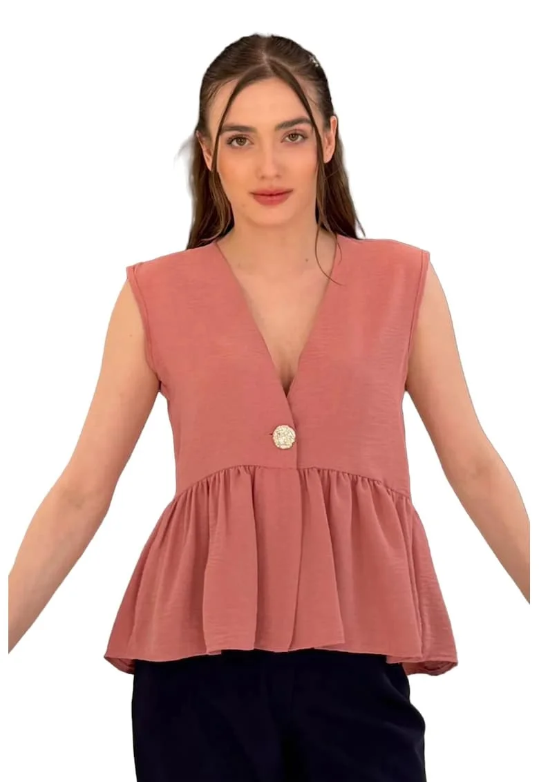 Top dama,  Roz prafuit, Decolteu in V