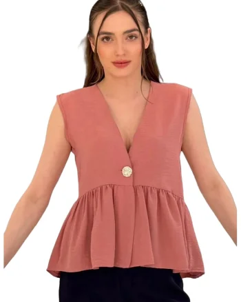 Top dama,  Roz prafuit, Decolteu in V