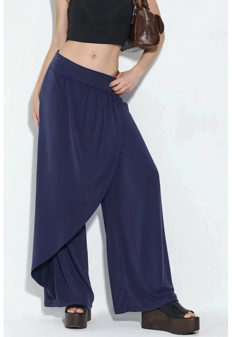 Pantaloni dama,  Salwar, bleumarin, 80% modal, 20% poliester