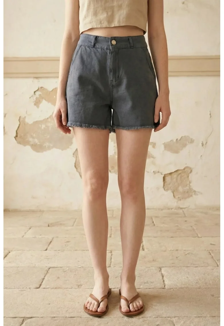Pantaloni scurți  talie înaltă, Negru