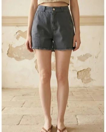 Pantaloni scurți  talie înaltă, Negru