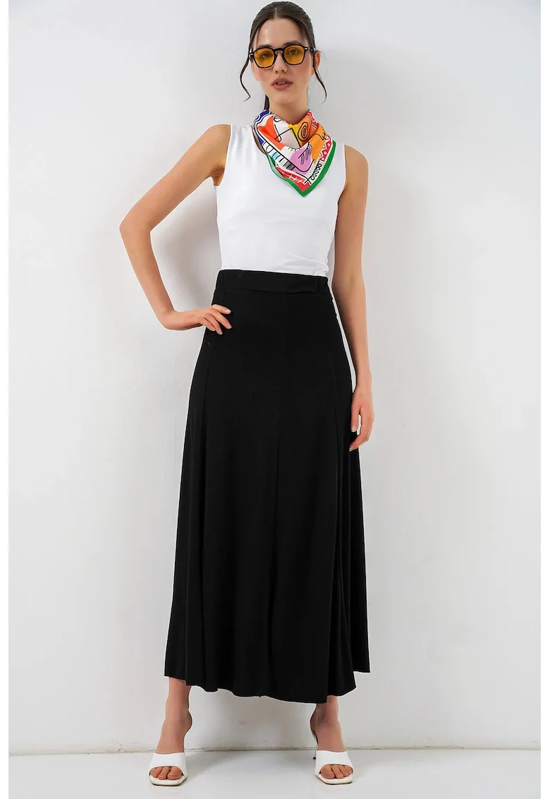 Fusta maxi  negru, 64% modal, 36% poliester