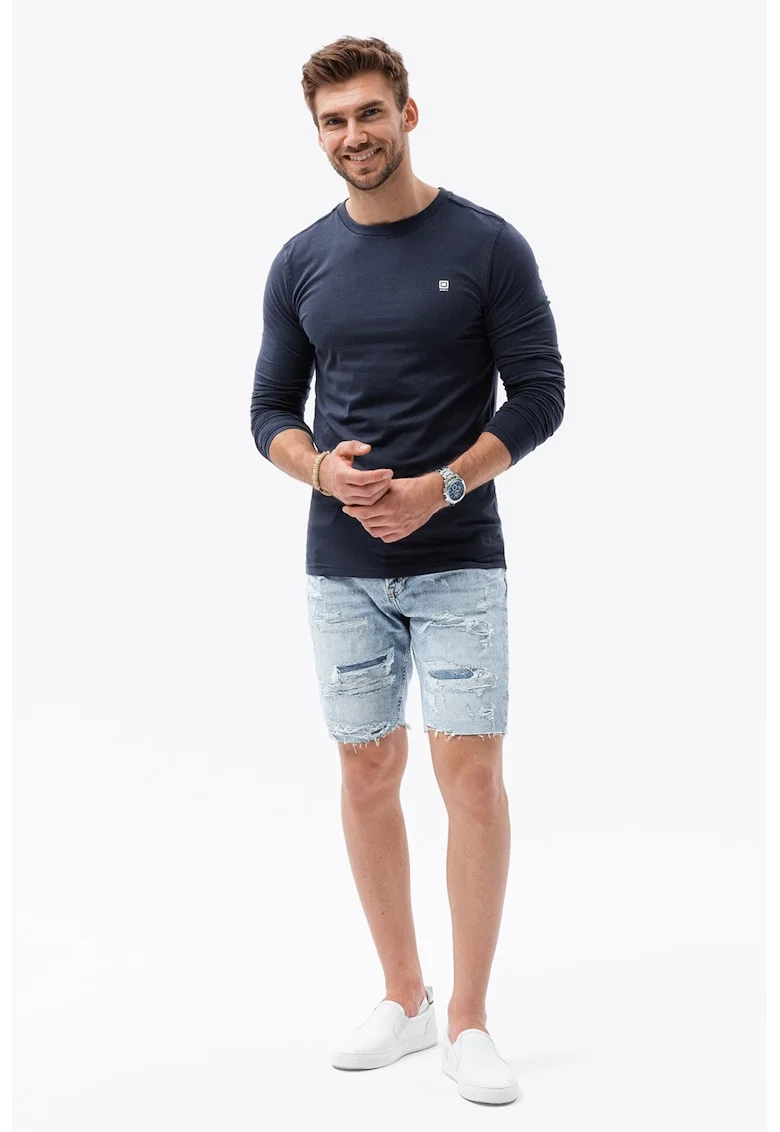 Bluza cu decolteu la baza gatului, Bleumarin