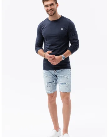 Bluza cu decolteu la baza gatului, Bleumarin