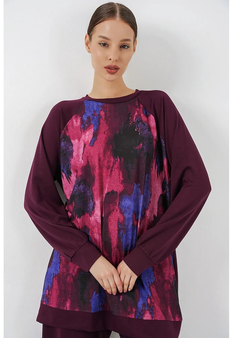 Bluza dama,  Mov inchis, Viscoza/Poliester,