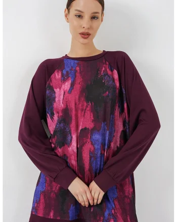 Bluza dama,  Mov inchis, Viscoza/Poliester,