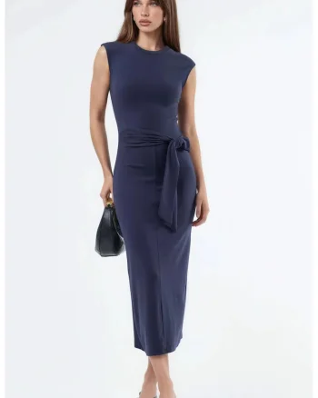 Rochie Midi  modal/bumbac/elastan, bleumarin