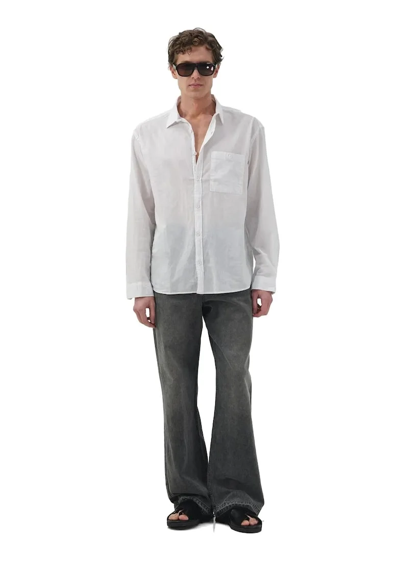 Camasa barbati,  Regular Fit, alb, bumbac, cu nasturi