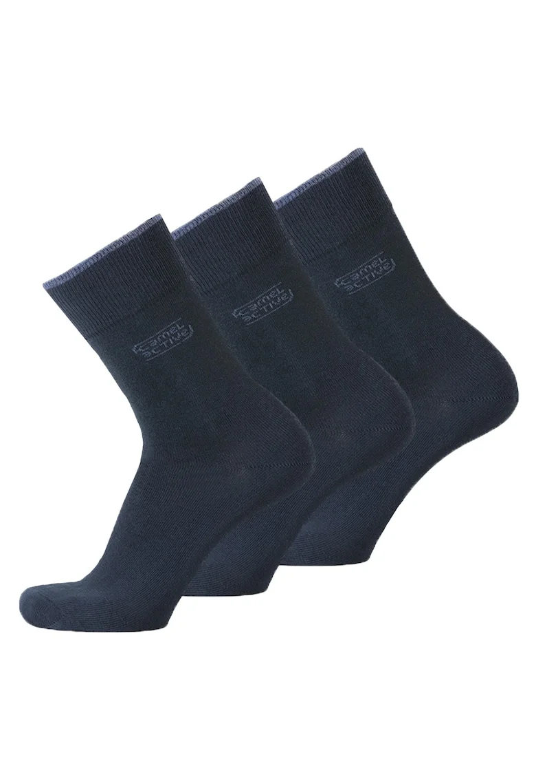 Set de sosete lungi din amestec de bumbac organic - 3 perechi, Albastru inchis