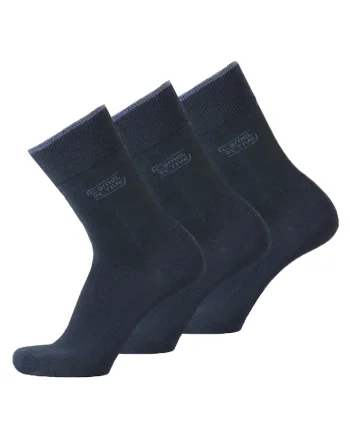 Set de sosete lungi din amestec de bumbac organic - 3 perechi, Albastru inchis