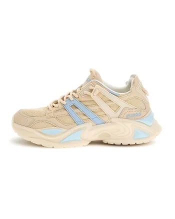 Pantofi sport cu garnituri de piele intoarsa, Bej/Albastru