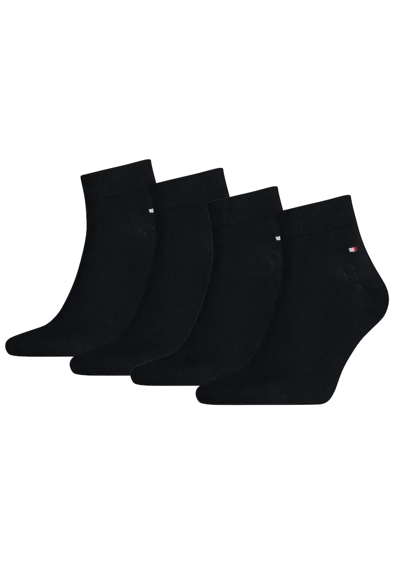 Set de sosete scurte cu logo discret 14171 - 4 perechi, Albastru inchis