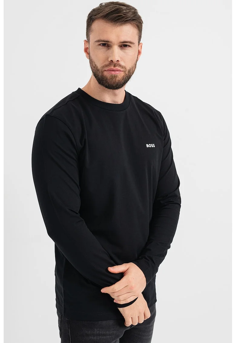 Bluza regular fit cu logo, Negru
