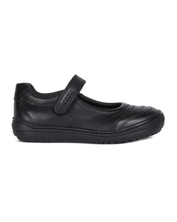 Balerini de piele cu velcro, Negru
