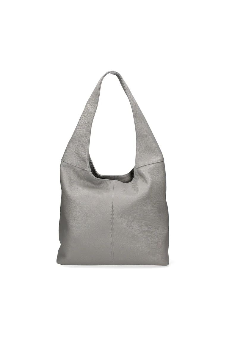 Geanta hobo de piele, Gri