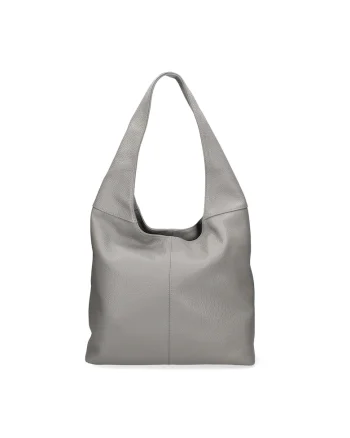 Geanta hobo de piele, Gri