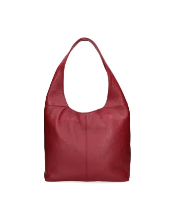 Geanta hobo de piele, Rosu inchis