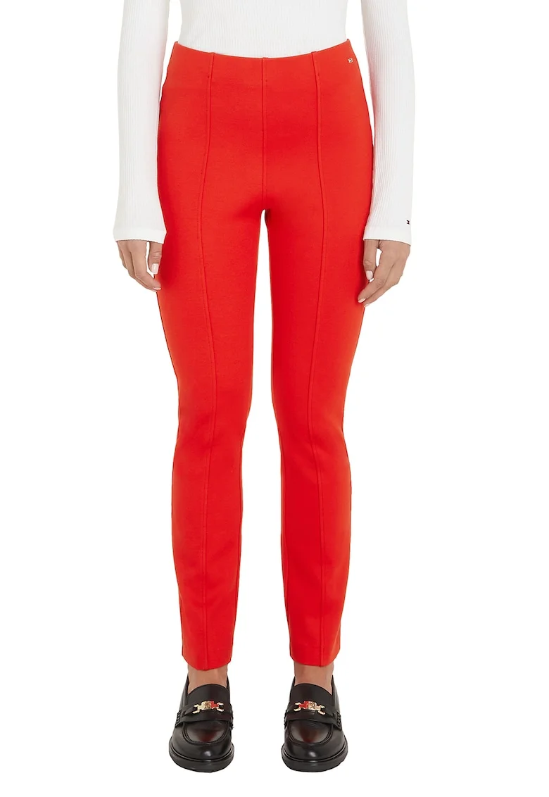 Pantaloni slim fit crop Elevated, Rosu vermillion