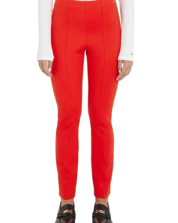 Pantaloni slim fit crop Elevated, Rosu vermillion