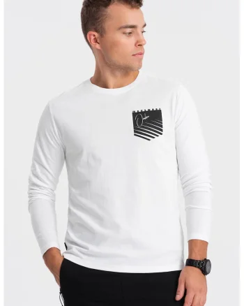 Bluza de bumbac cu decolteu la baza gatului, Alb/Negru