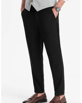 Pantaloni chino cu buzunare oblice, Negru