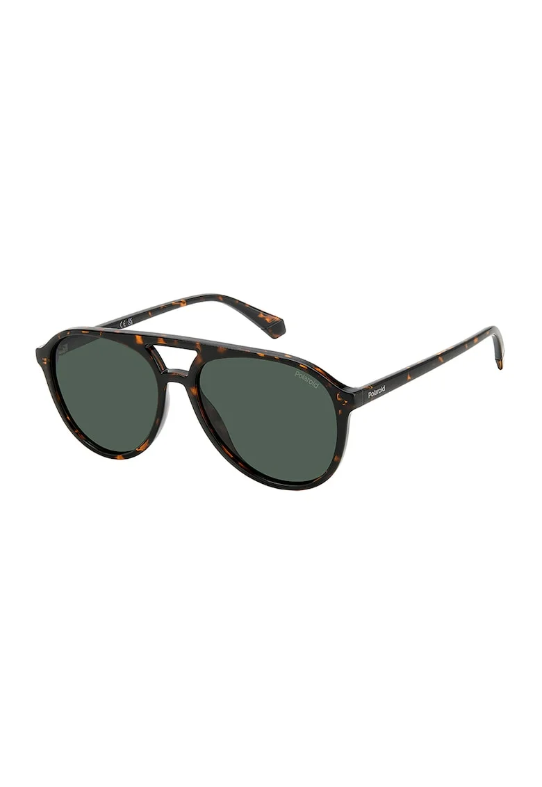 Ochelari de soare aviator unisex cu lentile uni, Maro inchis/Portocaliu