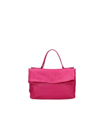 Geanta convertibila din piele, Fucsia