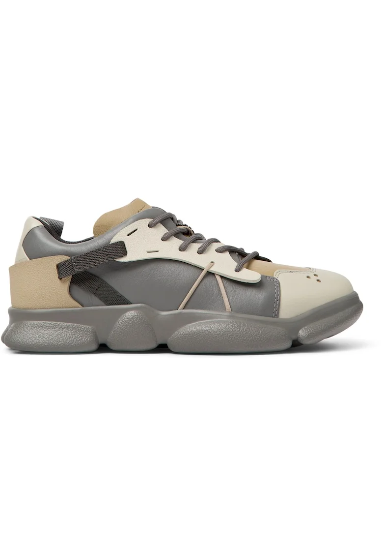 Pantofi sport unisex de piele cu aspect masiv Karst 1165, Gri/Bej