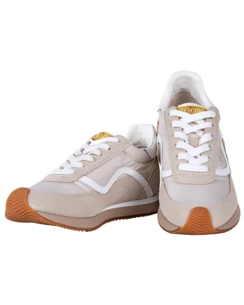 Pantofi sport de piele intoarsa cu garnituri textile 26673, Bej