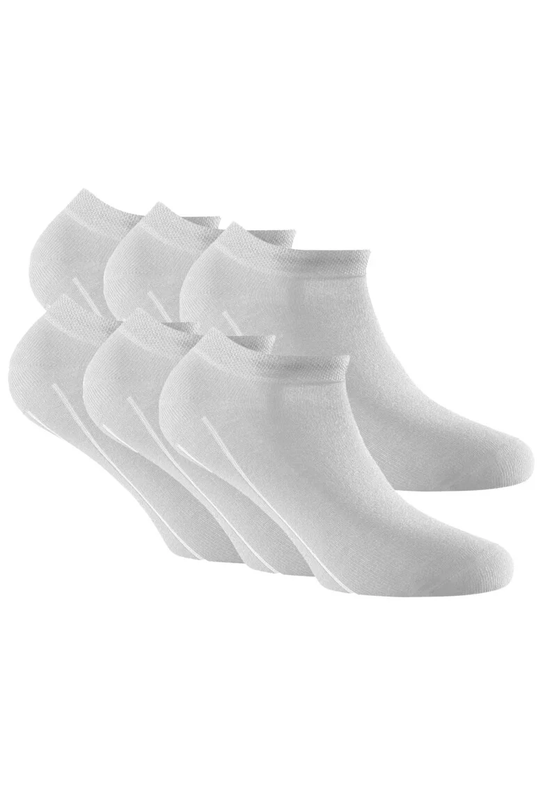 Set de sosete unisex pana la glezna 14347 - 6 perechi, Alb