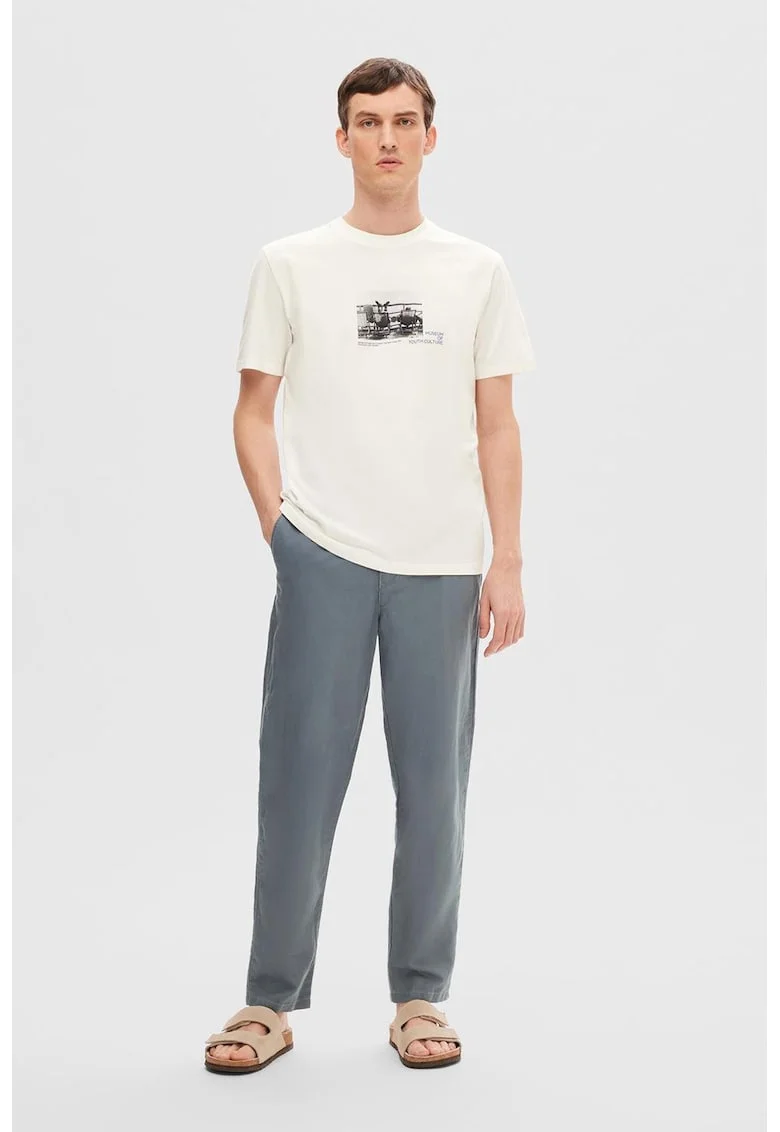Pantaloni chino uni, Albastru prafuit