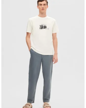 Pantaloni chino uni, Albastru prafuit