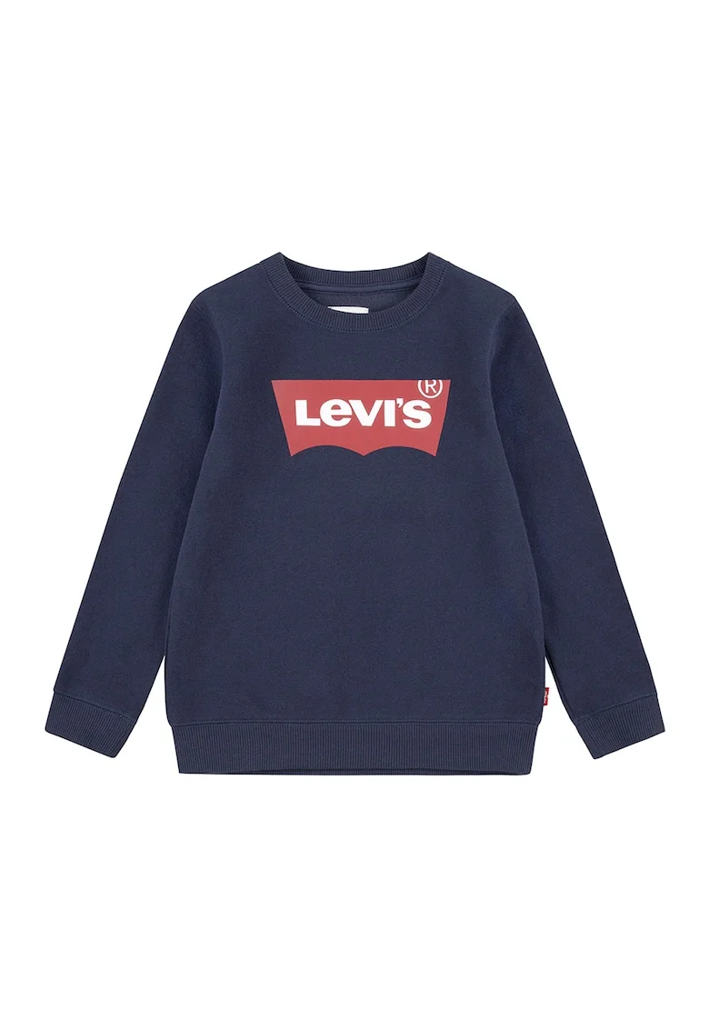 Bluza de trening cu imprimeu logo, Rosu/Bleumarin