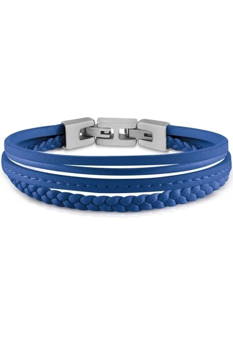 Bratara  Frontiers piele JUMB01345JWSTJBT-U, Argintiu, Albastru