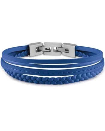 Bratara  Frontiers piele JUMB01345JWSTJBT-U, Argintiu, Albastru