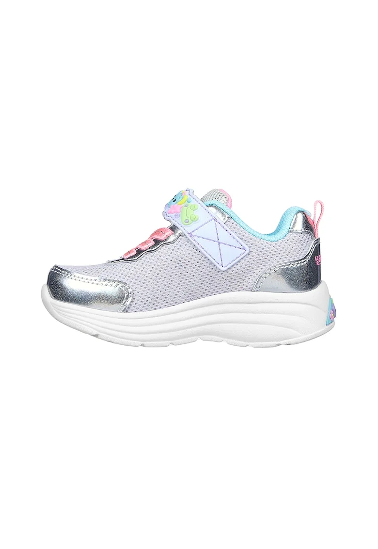 Pantofi sport cu inchidere velcro My Dreamers, Roz/Argintiu