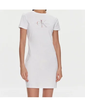 Rochie din bumbac cu print logo,