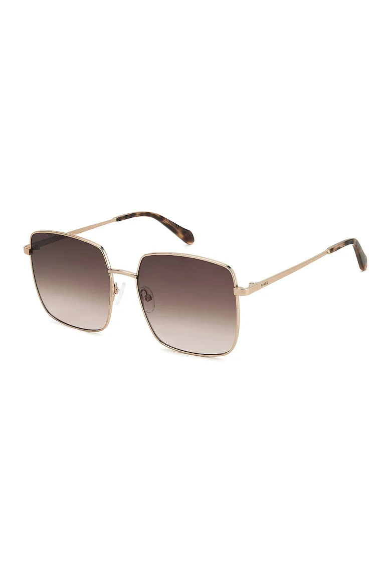 Ochelari de soare patrati, Negru/Maro scortisoara/Auriu rose