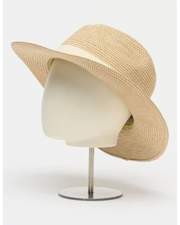 Palarie Fedora cu logo, Bej