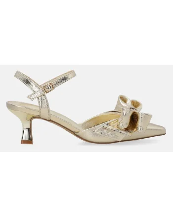 Pantofi din piele cu aspect metalic si varf ascutit