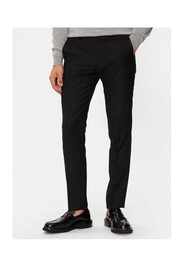 Pantaloni barbati,  304396519, Poliester reciclat/Lana, Negru, Negru