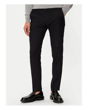 Pantaloni barbati,  304396519, Poliester reciclat/Lana, Negru, Negru