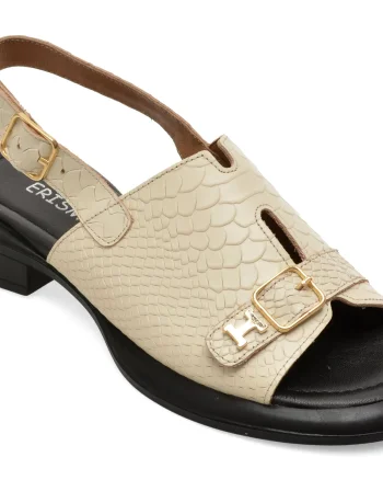 Sandale ERISMA bej, 1954195, din piele croco