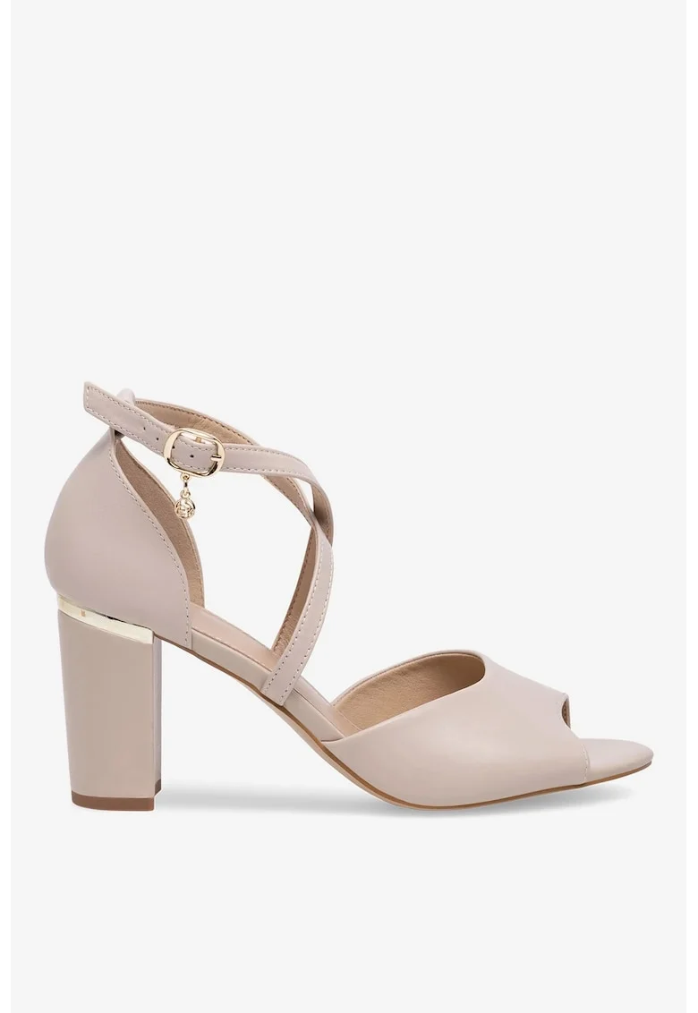 Sandale dama  5905588483007, Piele naturala, Bej, Bej