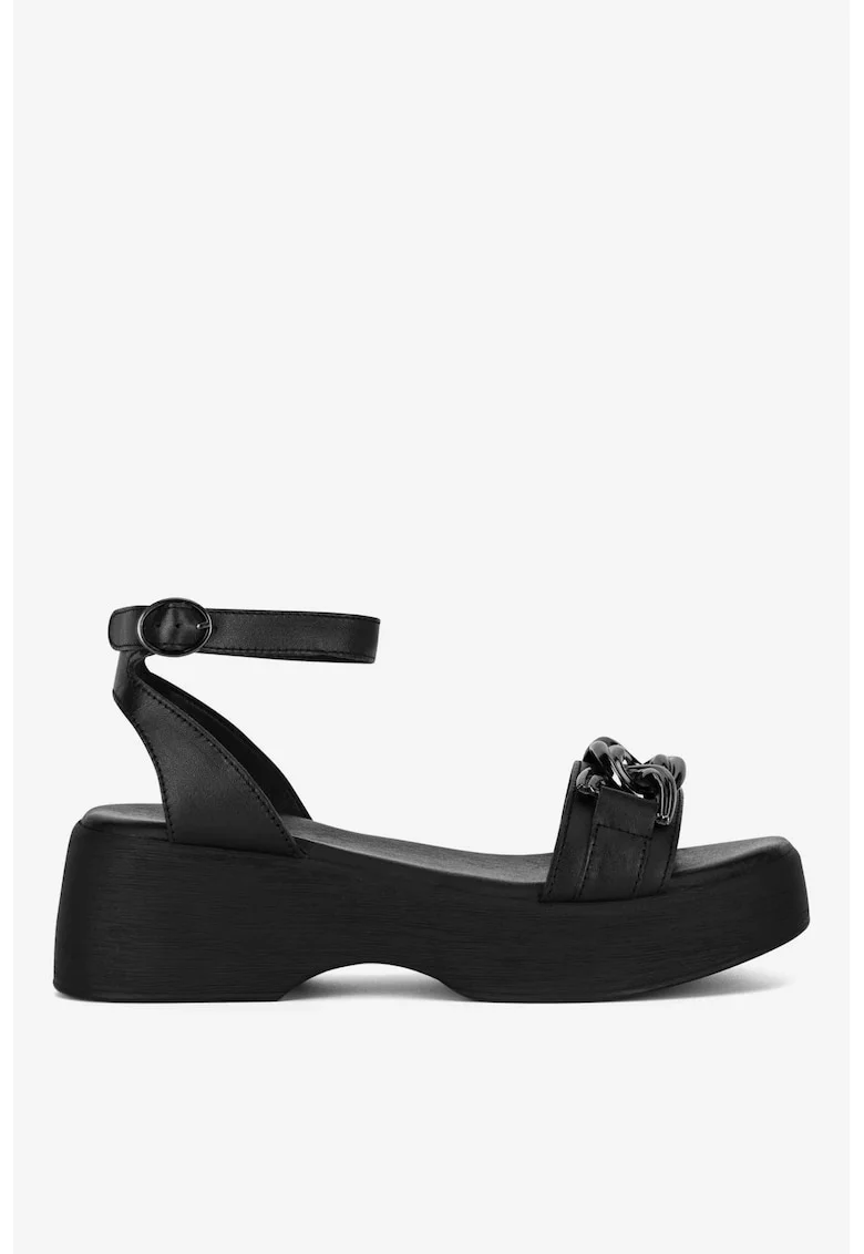 Sandale dama  5905588574750, Piele naturala, Negru, Negru