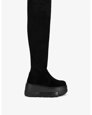 Cizme dama  5905588821915, Piele intoarsa, Negru, Negru