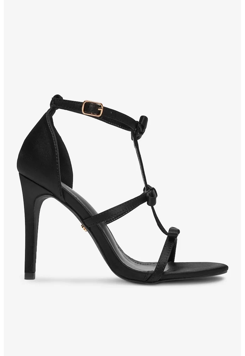 Sandale cu toc  Negru, Material Sintetic, Negru