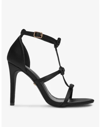 Sandale cu toc  Negru, Material Sintetic, Negru